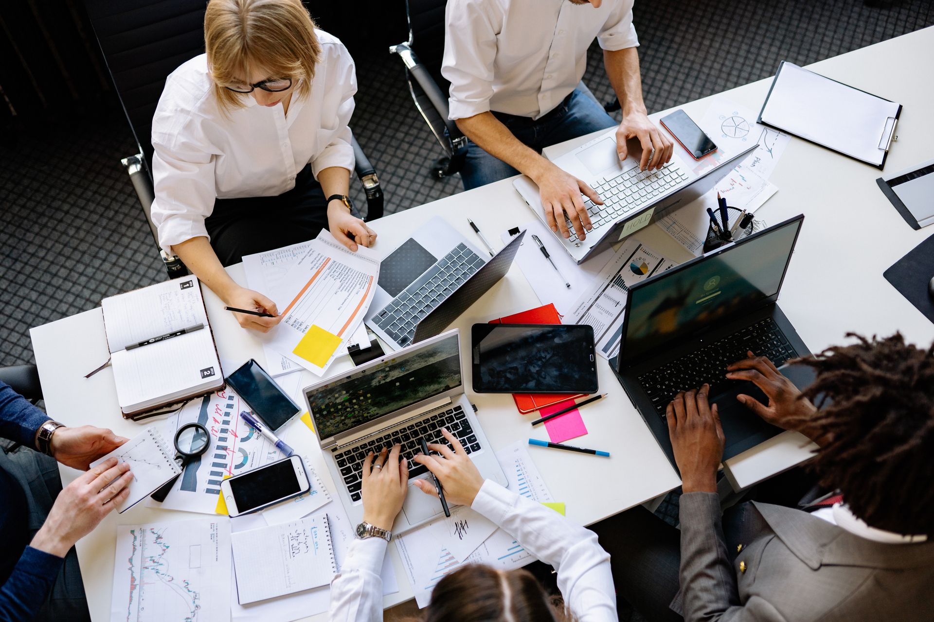 Consultants collaborating in an office